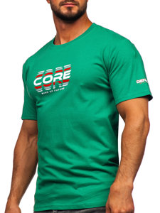 T-shirt in cotone da uomo verde Bolf 14731