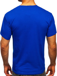 T-shirt in cotone senza stampa da uomo bluette Bolf 192397