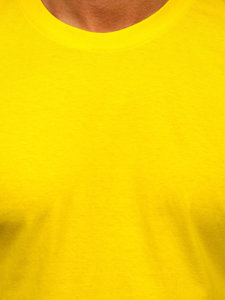 T-shirt in cotone senza stampa da uomo giallo Bolf 192397