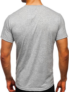 T-shirt in cotone senza stampa da uomo grigio scuro Bolf 192397