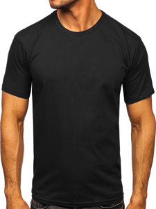 T-shirt in cotone senza stampa da uomo nero Bolf 192397