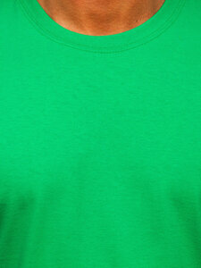 T-shirt in cotone senza stampa da uomo verde Bolf B459