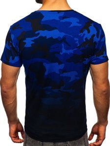 T-shirt mimetica con stampa da uomo blu Bolf S808