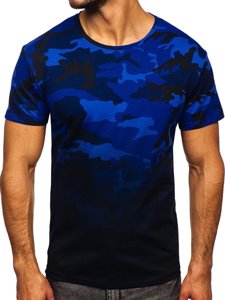 T-shirt mimetica con stampa da uomo blu Bolf S808