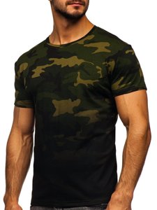 T-shirt mimetica con stampa da uomo khaki Bolf S808