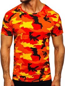 T-shirt mimetica da uomo arancione Bolf S807