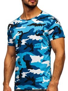 T-shirt mimetica da uomo celeste Bolf S807