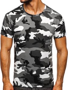 T-shirt mimetica da uomo grigia Bolf S807