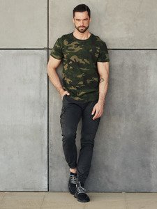 T-shirt mimetica da uomo khaki Bolf S807