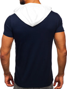 T-shirt senza stampa con cappuccio blu Bolf 8T299