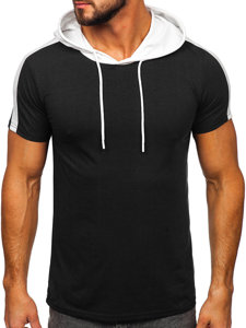 T-shirt senza stampa con cappuccio nera Bolf 8T299