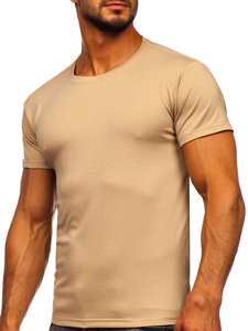 T-shirt senza stampa da uomo beige Bolf 2005-91