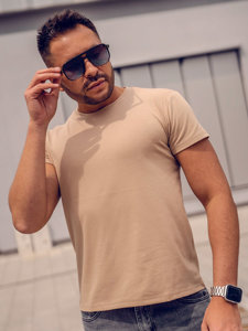 T-shirt senza stampa da uomo beige Bolf 2005A-91