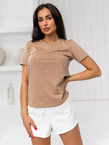 T-shirt senza stampa da uomo beige Bolf SD211