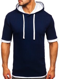 T-shirt senza stampa da uomo blu Bolf 08