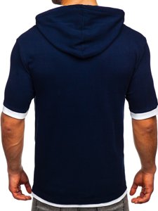 T-shirt senza stampa da uomo blu Bolf 08