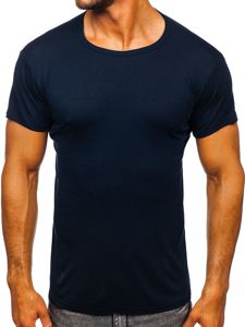 T-shirt senza stampa da uomo blu Bolf NB003