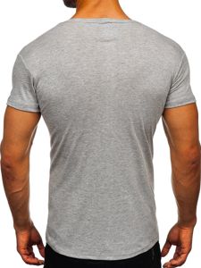 T-shirt senza stampa da uomo grigia Bolf NB003