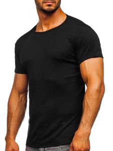 T-shirt senza stampa da uomo nera Bolf NB003