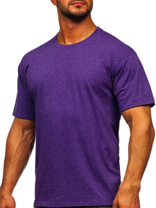 T-shirt senza stampa da uomo viola Bolf B10