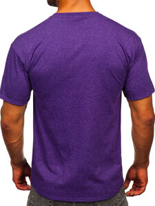 T-shirt senza stampa da uomo viola Bolf B10