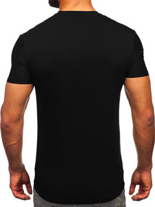 T-shirt stampata con paillettes da uomo nera Bolf MT3037