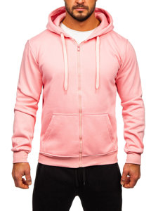 Tuta con felpa a zip con cappuccio da uomo rosa chiara Bolf D004