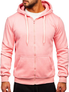 Tuta con felpa a zip con cappuccio da uomo rosa chiara Bolf D004