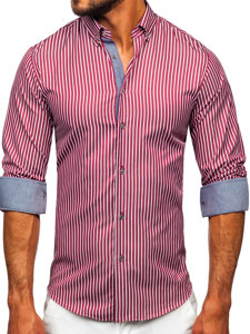 Uomo Camicia a maniche lunghe a righe Bordo Bolf 22730