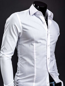 Uomo Camicia elegante a maniche lunghe Bianco Bolf 1703A