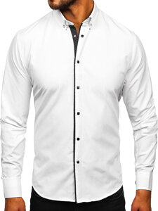 Uomo Camicia elegante a maniche lunghe Bianco Bolf 17724