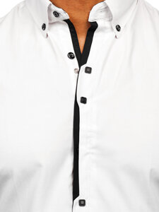 Uomo Camicia elegante a maniche lunghe Bianco Bolf 24701