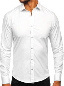 Uomo Camicia elegante a maniche lunghe Bianco Bolf 24702