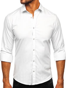 Uomo Camicia elegante a maniche lunghe Bianco Bolf 24702