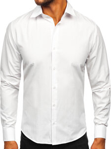 Uomo Camicia elegante a maniche lunghe Bianco Bolf 24740