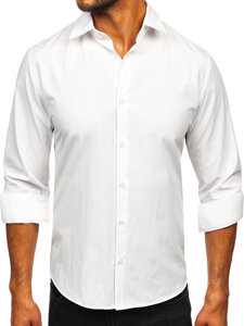 Uomo Camicia elegante a maniche lunghe Bianco Bolf 24740