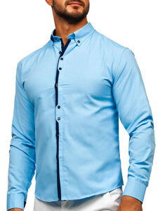 Uomo Camicia elegante a maniche lunghe Celeste Bolf 24701