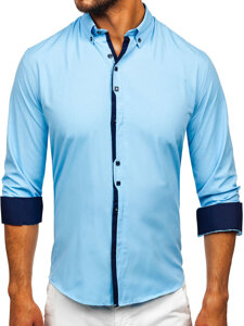 Uomo Camicia elegante a maniche lunghe Celeste Bolf 24701