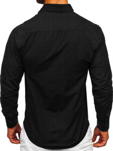 Uomo Camicia elegante a maniche lunghe Nero Bolf 24740