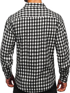 Uomo Camicia in flanella a maniche lunghe a quadri Bianco-Nero Bolf 2025-2