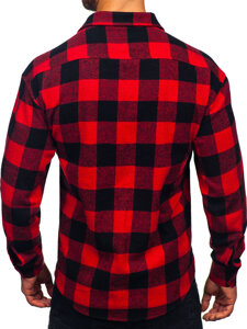 Uomo Camicia in flanella a maniche lunghe a quadri Rosso Bolf 2025-1