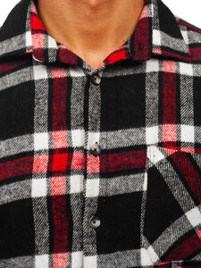 Uomo Camicia in flanella a maniche lunghe a quadri Rosso Bolf 2025-3