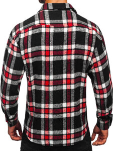 Uomo Camicia in flanella a maniche lunghe a quadri Rosso Bolf 2025-3