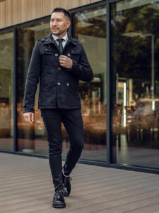 Uomo Cappotto Nero Bolf 8857A2