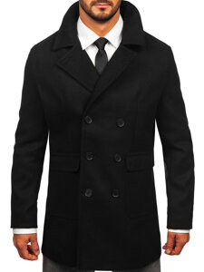 Uomo Cappotto invernale doppiopetto corto Nero Bolf 11Z8215