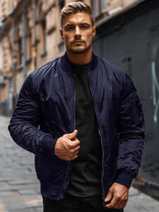 Uomo Giacca bomber di mezza stagione Blu scuro Bolf AK95A2