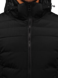 Uomo Giacca invernale lunga con cappuccio Nero Bolf 51M2205