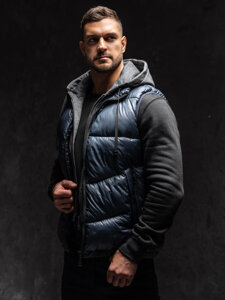 Uomo Gilet con cappuccio Blu scuro Bolf 2908A1