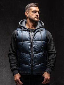 Uomo Gilet con cappuccio Blu scuro Bolf 2908A1