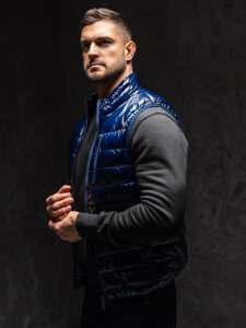 Uomo Gilet trapuntato Blu scuro Bolf R0109AA1